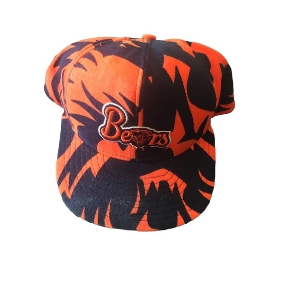 VTG 90's AJD Zubaz Chicago Bears Snapback Hat Cap Loud All Over Print OS BEARS - Picture 1 of 6
